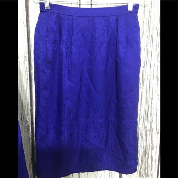 Adrianna Papell Purple Silk Skirt Suit Size 10 - Picture 3 of 8